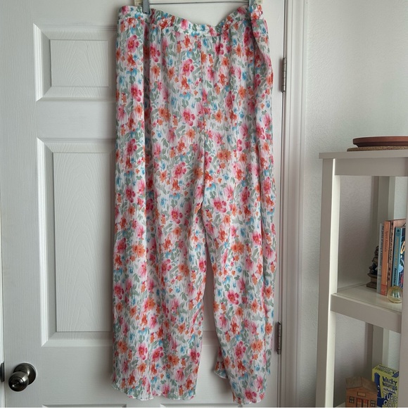 Polagram high waisted floral lined wide leg pants size 2x - Picture 4 of 5